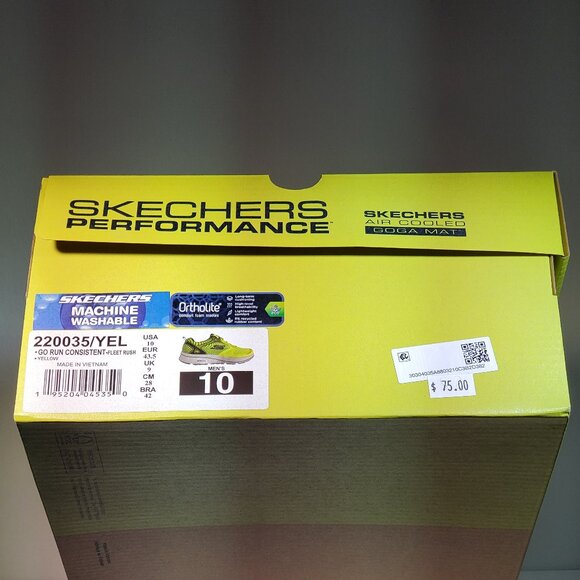 VINTAGE MENS SKECHERS GO RUN PERFORMANCE 220035/YEL (YELLOW) RUNNING SHOES..SZ10 main image 6